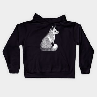 sitting fox Kids Hoodie